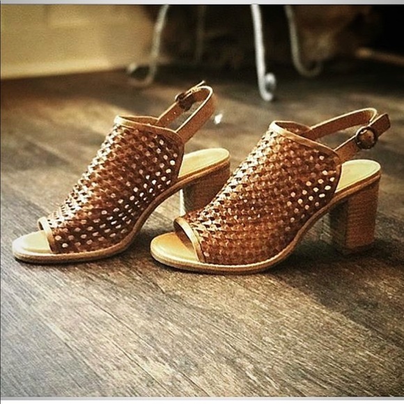 Tan Leather Perforated Sandal - Picture 6 of 7